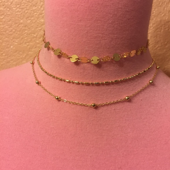 🌟 Lovely Boho 3 chain layering set featuring coins sequins balls - Picture 6 of 8